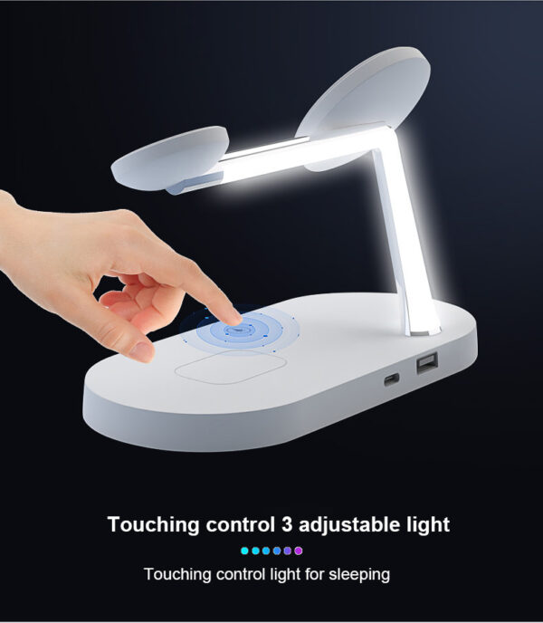 Multifunctional Five-In-One Magnetic Wireless Charging Watch Headset Desktop Mobile Phone Holder Charger 15W Fast Charge - Image 4
