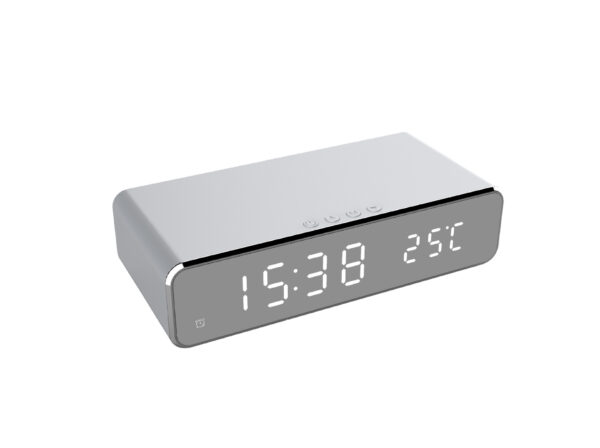 LED Electric Alarm Clock With Wireless Charger Desktop Digital Despertador Thermometer Clock HD Mirror Clock Watch Table Decor - Image 3