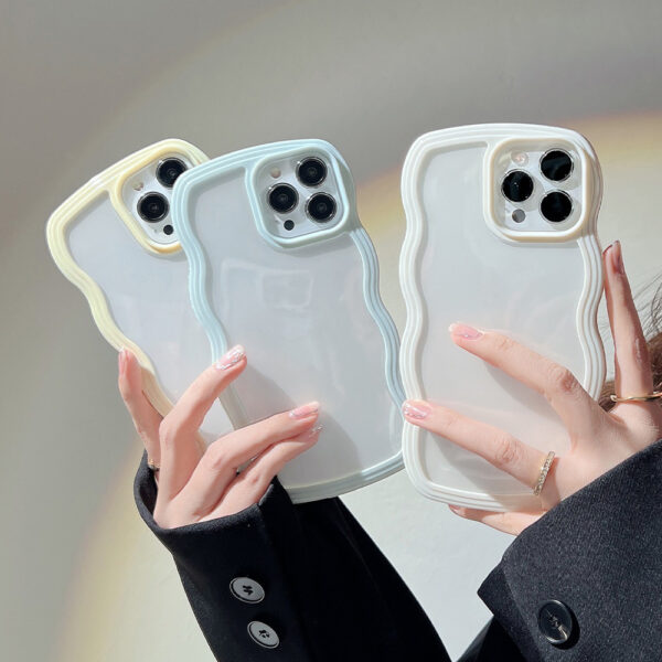 Wave Border Mobile Phone Case Solid Color Simple Candy Color - Image 4
