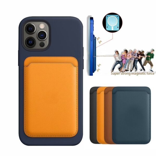 For Magsafe Magnetic Luxury Leather Card Holder Wallet Case For 14 Pro Max 13 12 Phone Bag Adsorption Accessories Cover - Image 8