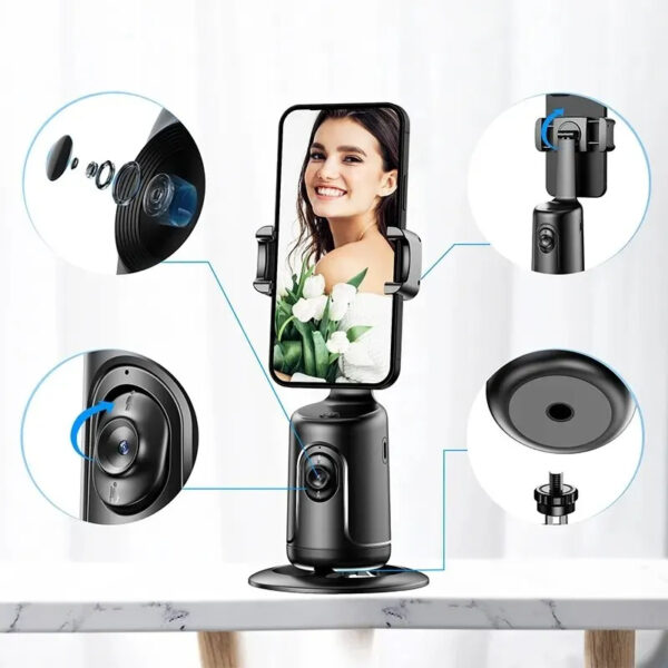 360 Auto Face Tracking Gimbal AI Smart Gimbal Face Tracking Auto Phone Holder For Smartphone Video Vlog Live Stabilizer Tripod - Image 8
