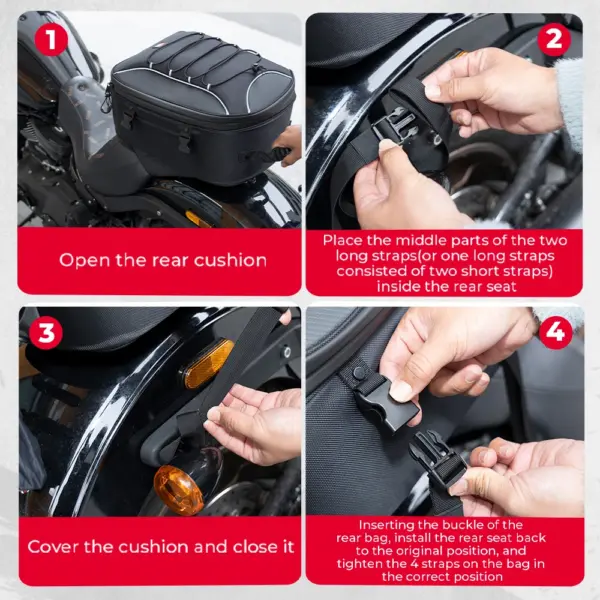 Motorcycle Rear Seat Luggage Bag - Image 7