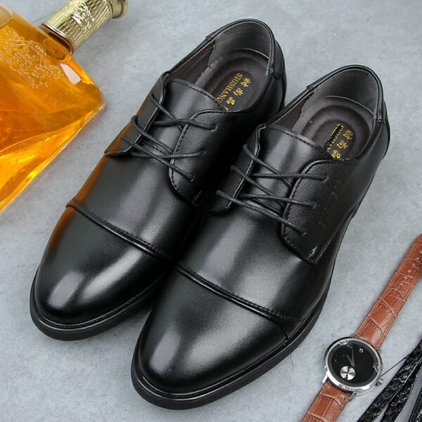 Men's Shoes Plus Size Business Formal Wear Leather Shoes Breathable Lace Up - Image 7