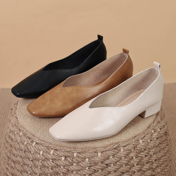 Square Toe Granny Shoes Flat Low-cut Shoes Casual All-matching - Image 6