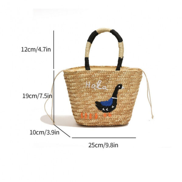 Women's Hand-woven Vegetable Basket Shoulder Tote Bag - Image 3