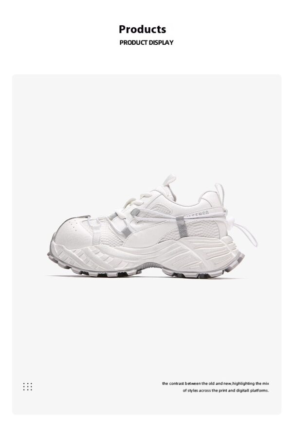 Breathable Mesh Foam Bottom Platform Dad Shoes - Image 3