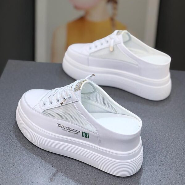 Summer Mesh Surface Platform Heel-free Lazy Stylish And Lightweight White Shoes - Image 2