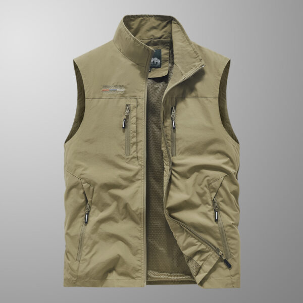 Men's Multi-pocket Outdoor Casual Stand Collar Work Vest - Image 5
