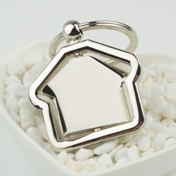 Simple House Rotating Metal Keychains - Image 9