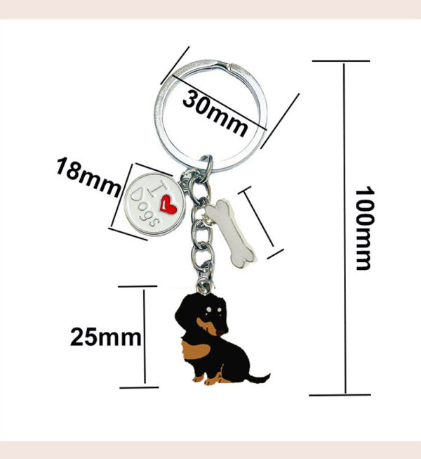 American Style Pet Dog Wax Metal Keychains - Image 9