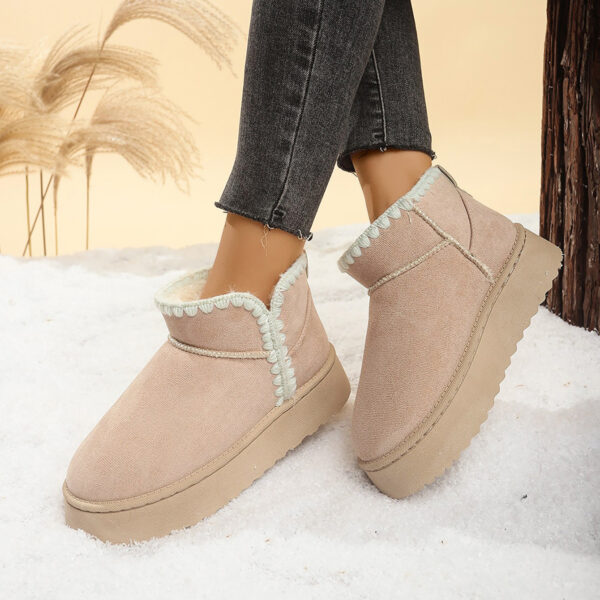 Snow Boots For Women Short Tube Velvet Insulated Cotton-padded Shoes - Image 3