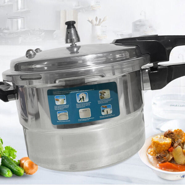 5L Aluminium Pressure Cooker Quick With Lid Latch Indicator Explosion-Proof - Image 4