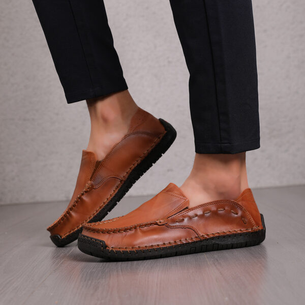 Loafers Men's Lightweight Non-slip Leather Shoes Slip-on - Image 3