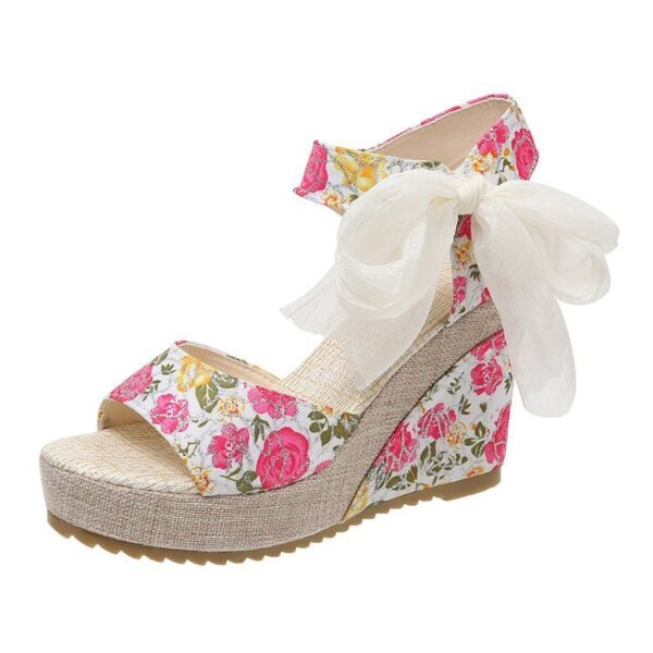 Women's Denim Cross Buckle Sandals - Image 7