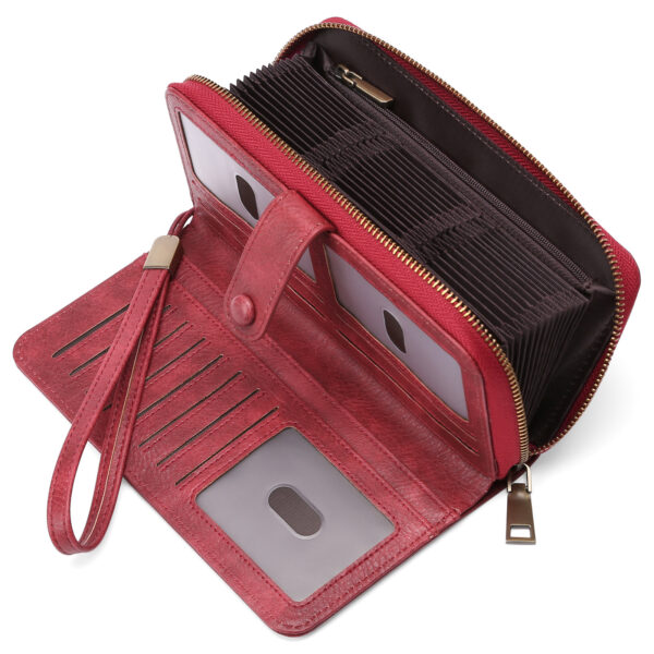 Expanding Card Holder Women's Long Wallet Passport Bag - Image 6