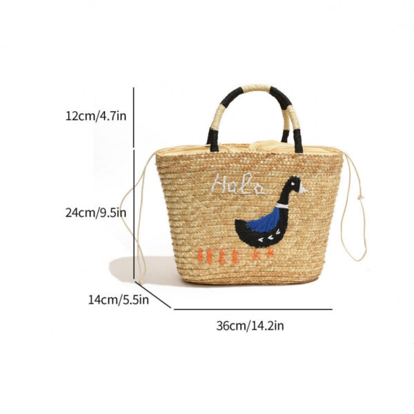 Women's Hand-woven Vegetable Basket Shoulder Tote Bag - Image 5