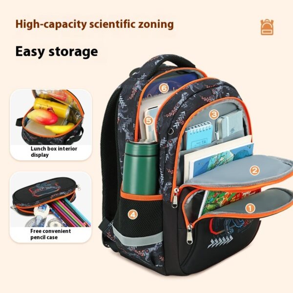 Primary School Student Schoolbag Boys Stylish And Lightweight Grade 1-3 Children Backpack - Image 8