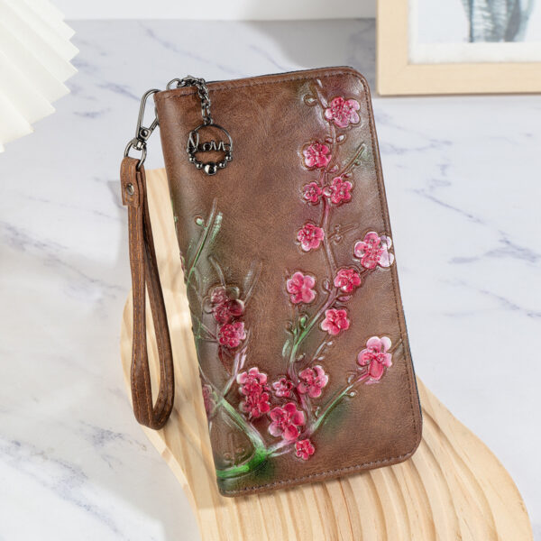 Embossed Hand-painted Chinese Style Zipper Handbag - Image 4