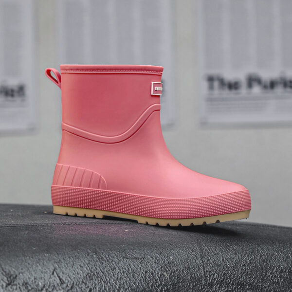 Mid-calf Women's Stylish Water Shoes Outdoor Non-slip Adult Rain Boots - Image 3