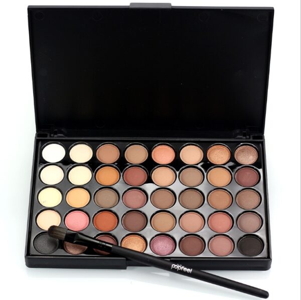 Palette Matte Eyeshadow Pallete Glitter Powder Eye Shadow Earth Shadow Brush Set - Image 7