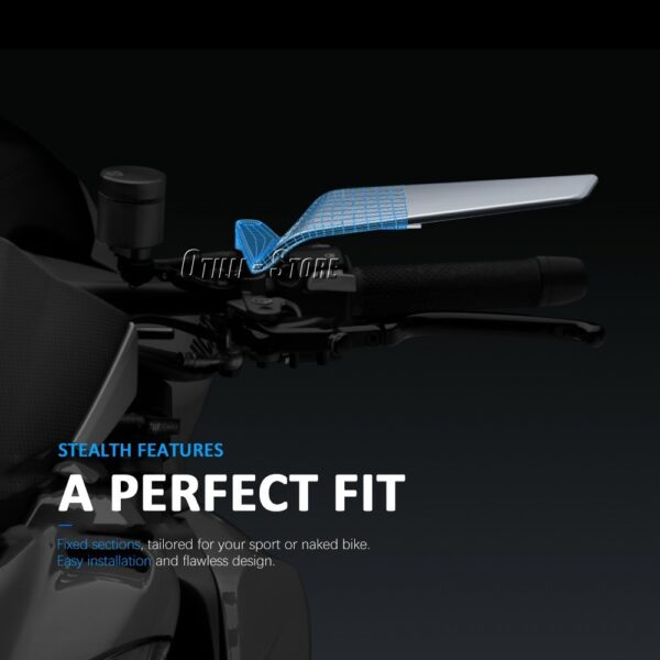 Electric Car Street Bike Universal Handle Mirror Blue Lens Aluminum Alloy Material Motorcycle Modification Accessories - Image 5