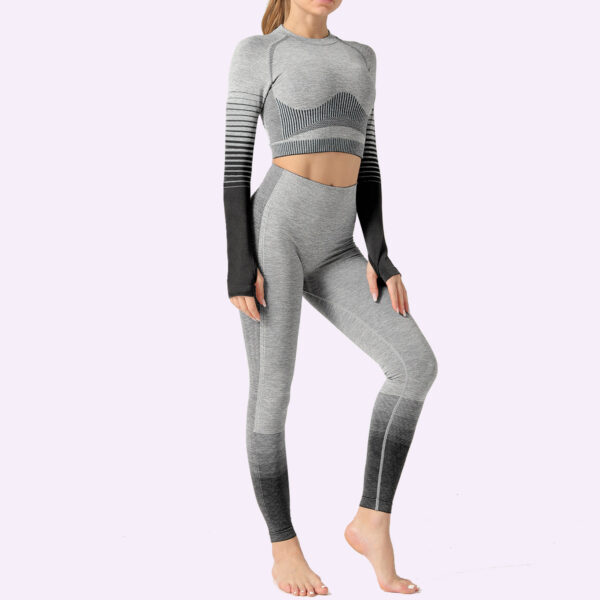 LANTECH Women Yoga Sets Gym Fitness Athletic 2 Pcs Sports Suits Set Pants Leggings Sportswear Leggings Seamless Sports Shirts - Image 10