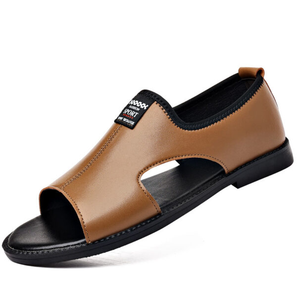 Roman Casual Sandals Soft Leather Non-slip Men - Image 3