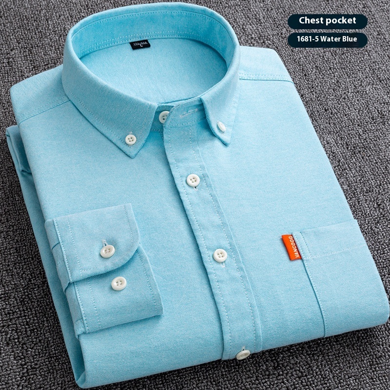 Pure Cotton Washed Oxford Woven Shirts Men - Image 7