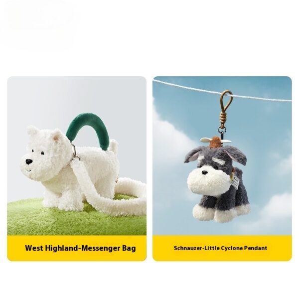 Babycare Plush West Highland Puppy Schnauzer Doll Bag Keychain Pendant - Image 2