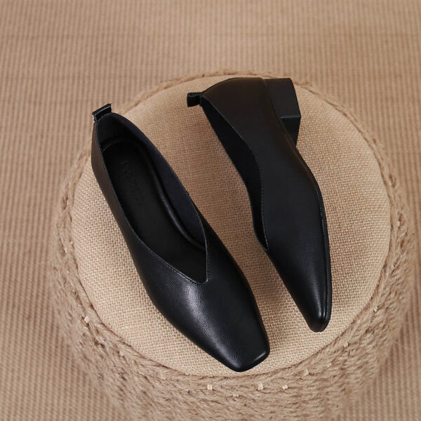 Square Toe Granny Shoes Flat Low-cut Shoes Casual All-matching