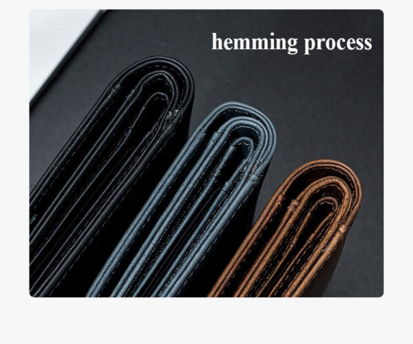 First Layer Cowhide RFID Anti-theft Swiping Leather  European And American Retro Men's Short Vertical Wallet - Image 7