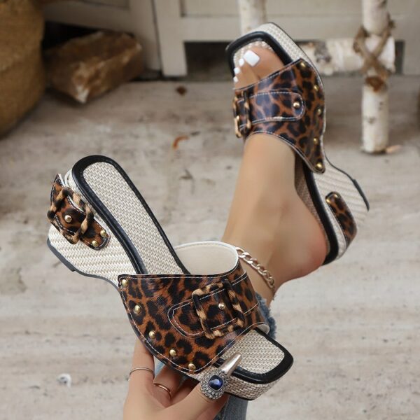 Plus Size Trend Platform Wedge Sandals Rivet - Image 7