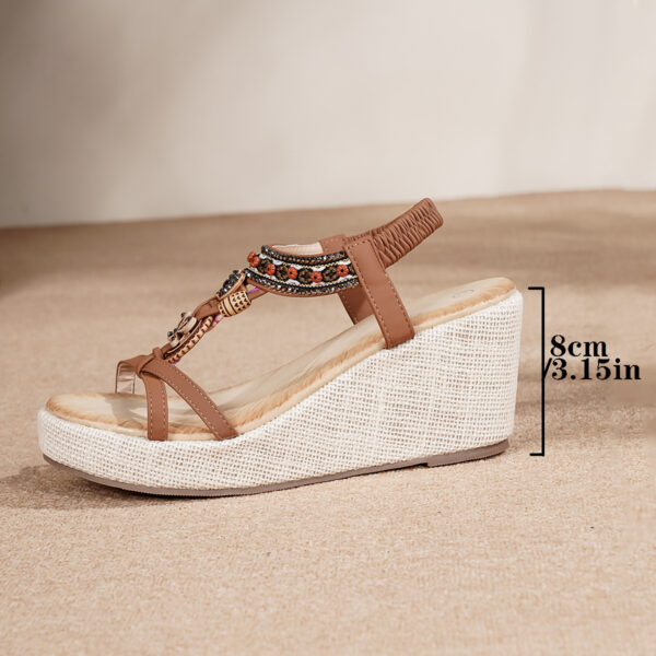 Casual Versatile Beach Wedge Sandals For Outerwear - Image 3