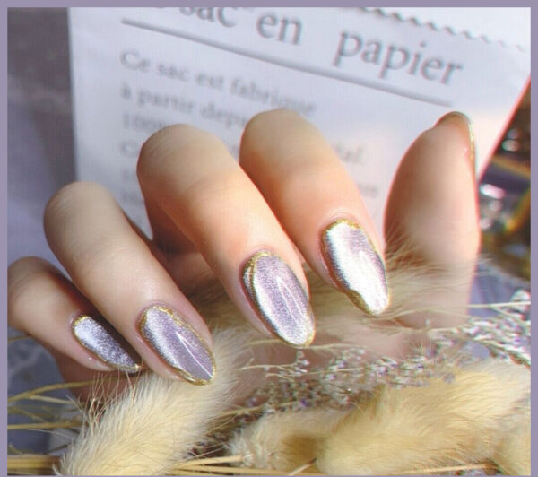 Milk Tea Crystal Stone Cat Eye Nail Polish - Image 5