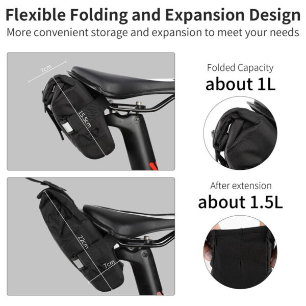 Bicycle Bag Mountain Bike Road Bike Folding Tail Bag Rear Seat Bag Riding Equipment Accessories - Image 4