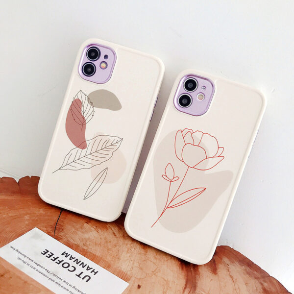 Compatible With , Compatible With  , Vintage Leaf Flower  Phone Case Shockproof Soft Back Cover - Image 4