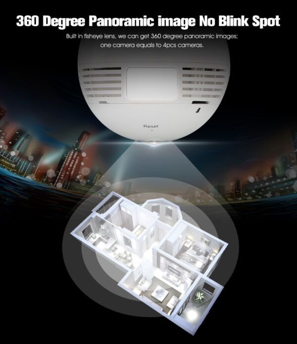 Bulb Camera Lcsee Cctv Security Ip Wireles VR 360 Cameras - Image 3