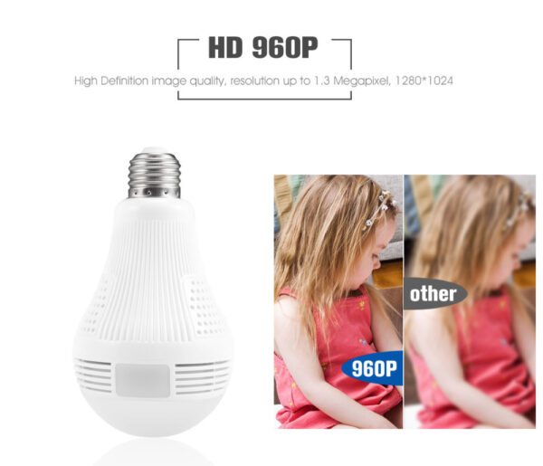 Bulb Camera Lcsee Cctv Security Ip Wireles VR 360 Cameras - Image 4