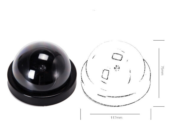 Black Plastic Smart Indoor Outdoor Dummy Home Dome Fake CCTV Security Camera With Flashing Red LED Light - Image 5