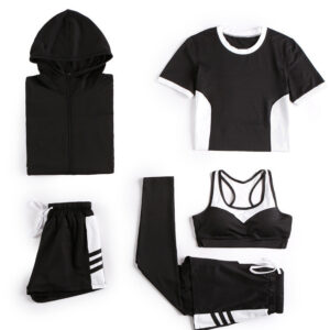 Yoga Clothing Women New Suit Net Red Running Sportswear Five-Piece Loose Leisure Fitness Factory Wholesale