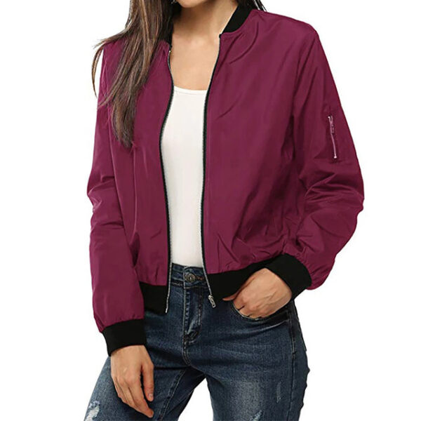 Sportswear Short Bomber Jacket Coat Autumn Women - Image 6