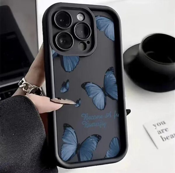 Blue Butterfly Printed Edging Drop-resistant Phone Case - Image 7