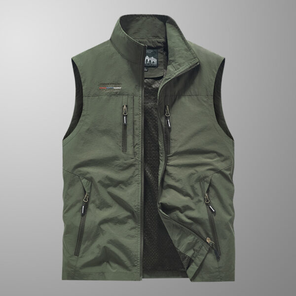 Men's Multi-pocket Outdoor Casual Stand Collar Work Vest - Image 4