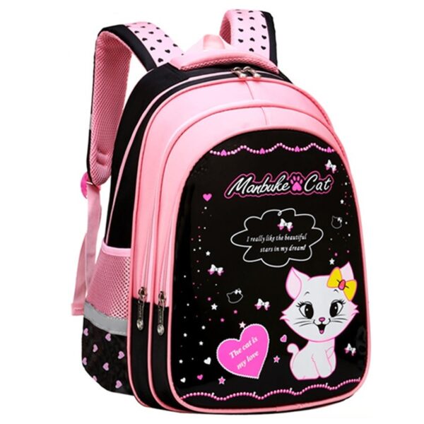 Kids School Cute Cat Print Backpack - Image 6