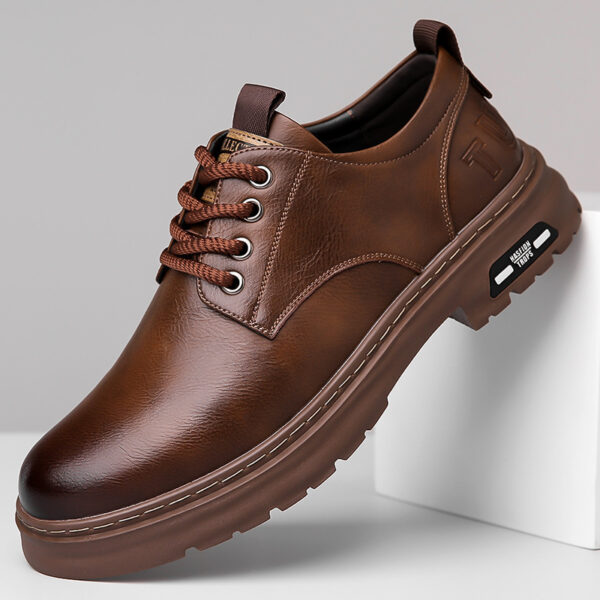 Retro Outdoor Men's Shoes Big Toe Casual Leather Shoes - Image 4