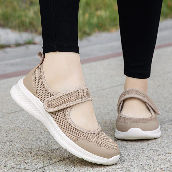 Low-top Thick Bottom Hollow Buckle Casual Mesh Shoes For The Old - Image 8