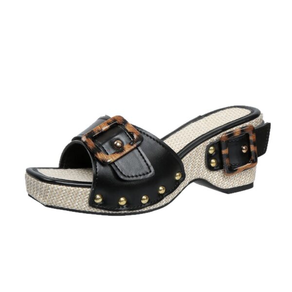 Plus Size Trend Platform Wedge Sandals Rivet - Image 5