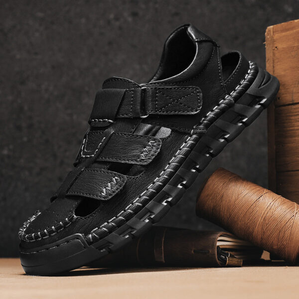 Men's Simple All-match Leather Non-slip Sandals - Image 3
