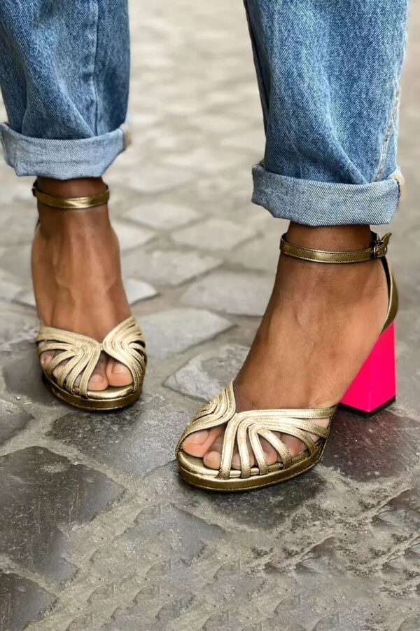 Women's High Heel Fashion Peep Toe Buckle Sandals - Image 2