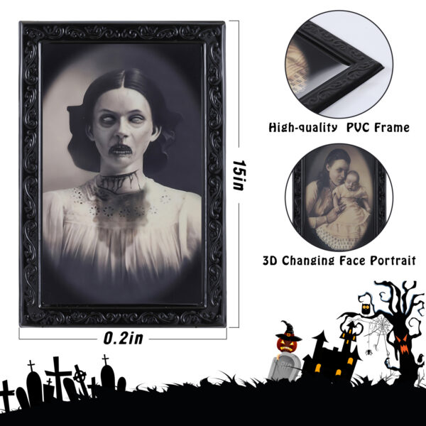 Halloween Decoration 3D Changing Face Moving Picture Frame Portrait Horror For Horror Party Decors Home Decorations - Image 9